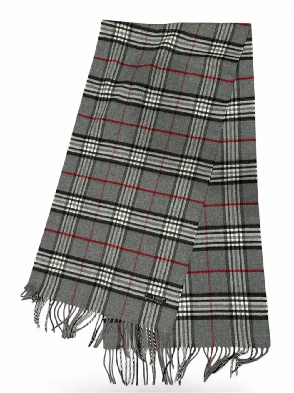 V.‎ Fraas Cashmink Gray Plaid Scarf